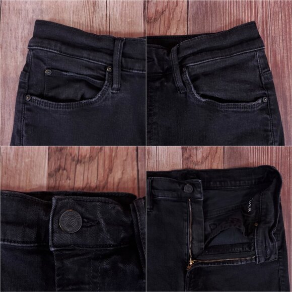 Mother Stunner Zip Ankle Step Fray Not Guilty Womens Size 29 Black Raw Hem Jeans - Picture 3 of 14